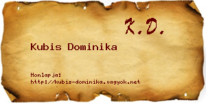 Kubis Dominika névjegykártya